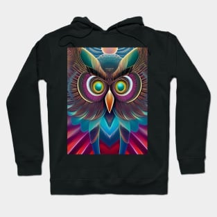 Trippy stunning animal art of a colorful cute owl Hoodie